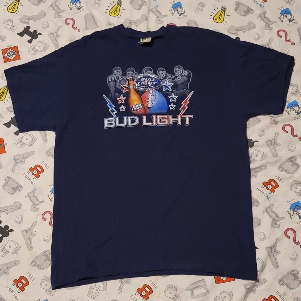 Vintage y2k Bud Light Football T Shirt